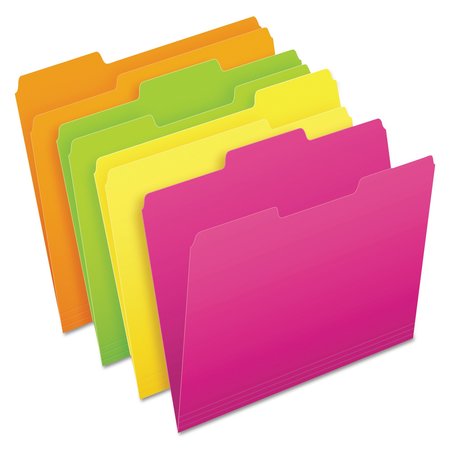 PENDAFLEX Glow File Folders 1/3-Cut Top Tab, PK24 40523